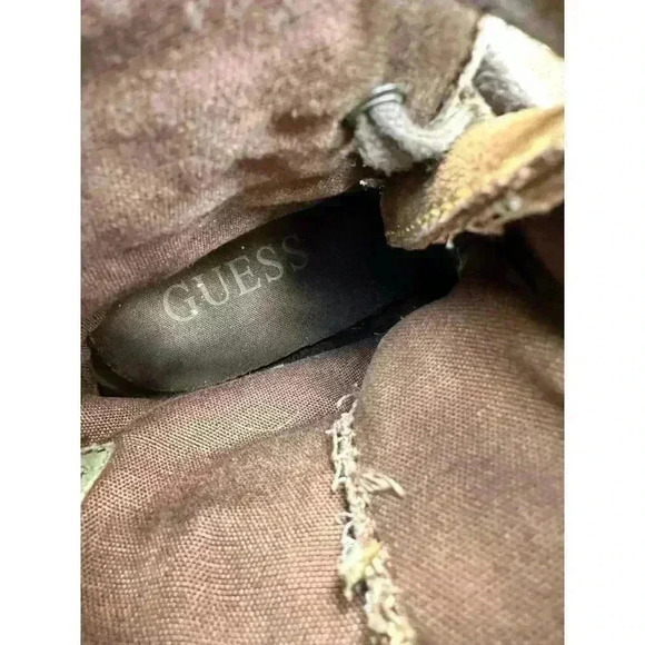 Vintage Guess Los Angeles Boots Denim & Dry Brown Hiking Boots US Size 7 - Picture 12 of 12